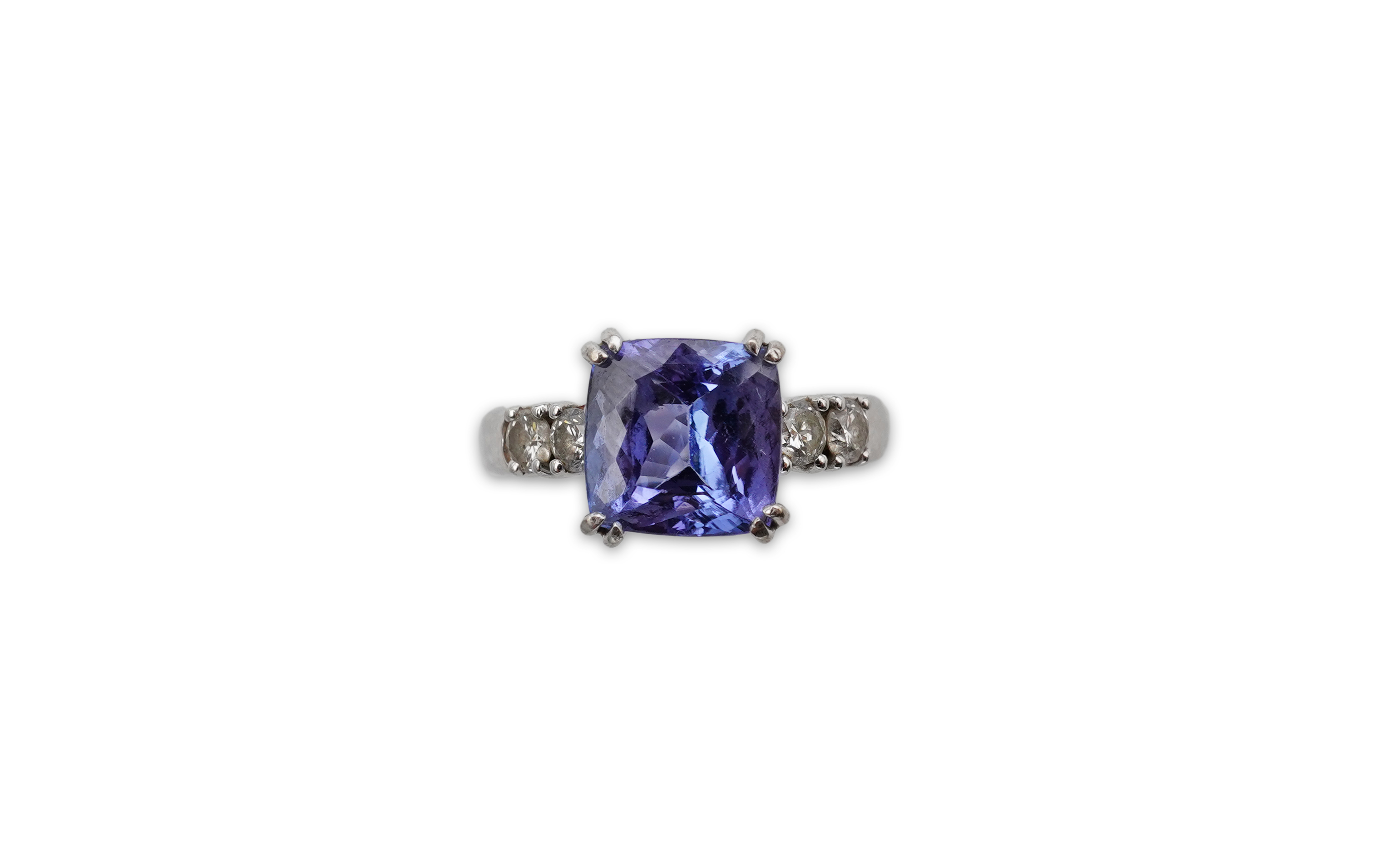 A tanzanite and diamond ring